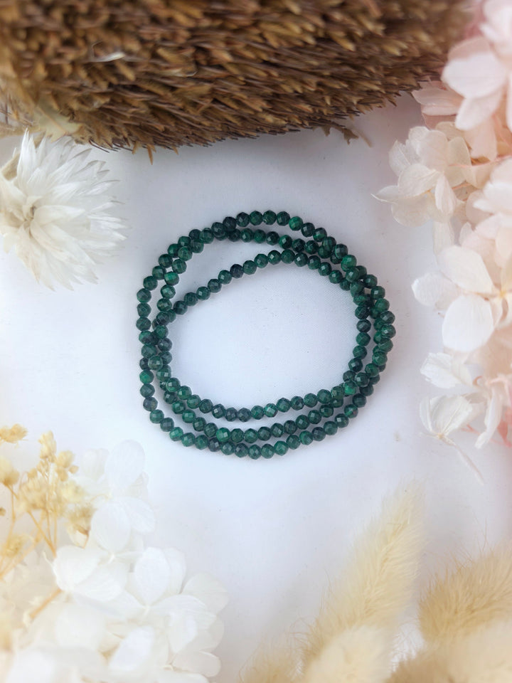 Malachite Faceted Bracelet - 4mm