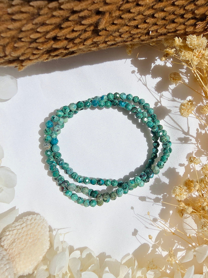 Chrysocolla Faceted Bracelet - 4mm