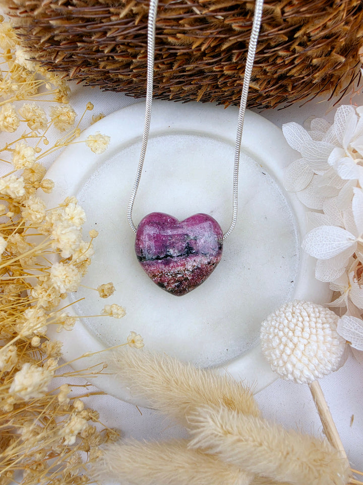 Rhodonite Heart Pendant - Free To Heal