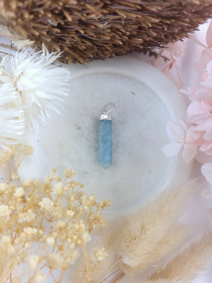 Aquamarine Silver Pendant