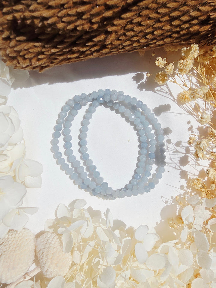 Angelite Faceted Bracelet - 4mm