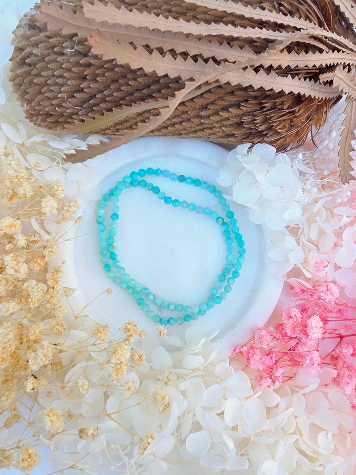 Amazonite Faceted Bracelet 4mm
