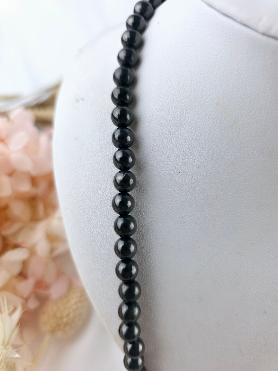 Shungite 6mm Round Bead Necklace 18"