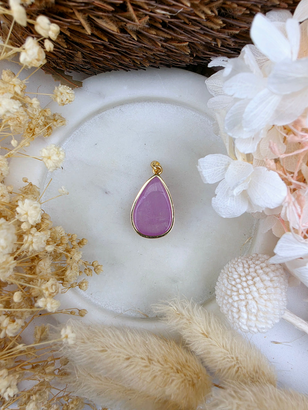 Pink Kunzite Gold Vermeil Tear Drop Pendant