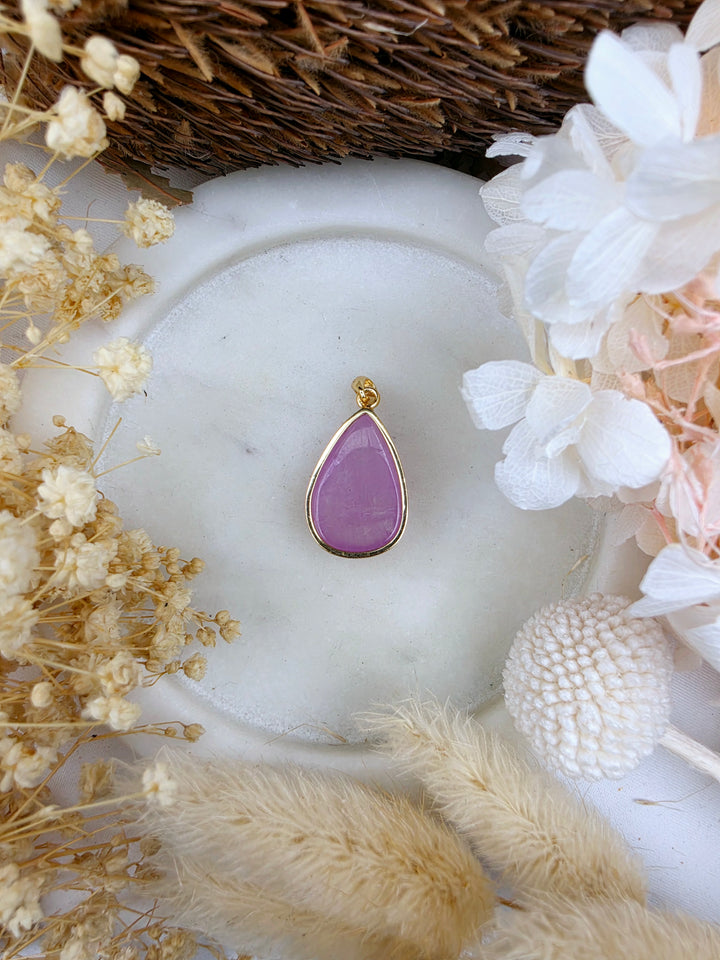 Pink Kunzite Gold Vermeil Tear Drop Pendant