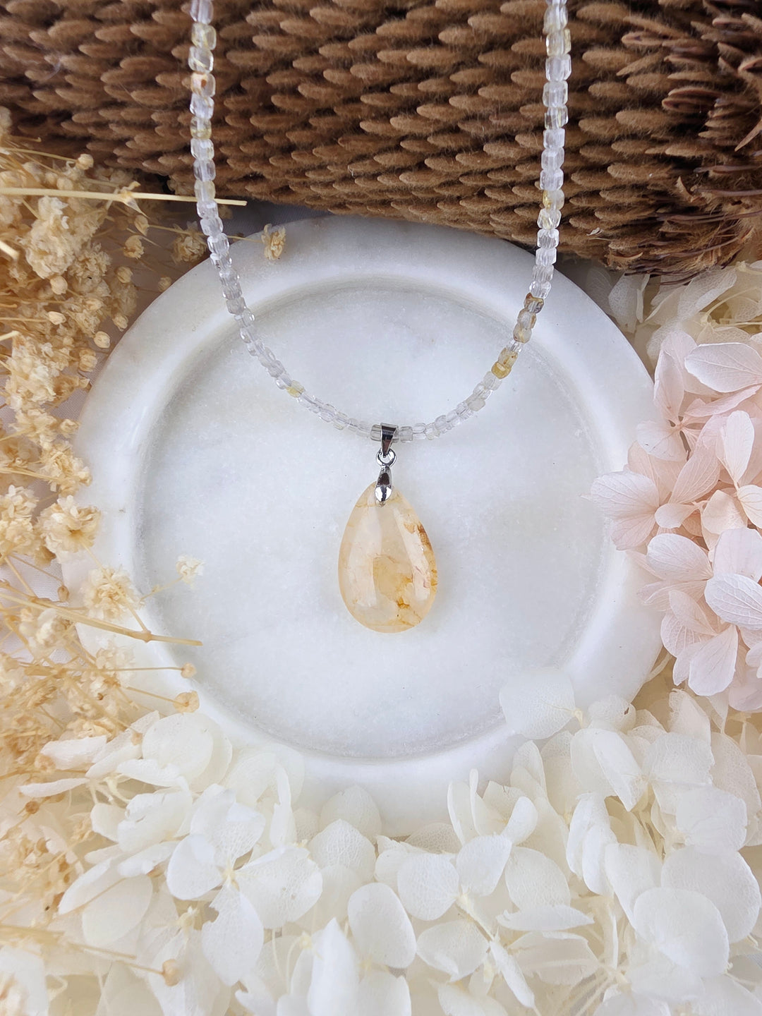 Golden Healer & Rutilated Quartz Necklace Set — Manifest Your Light