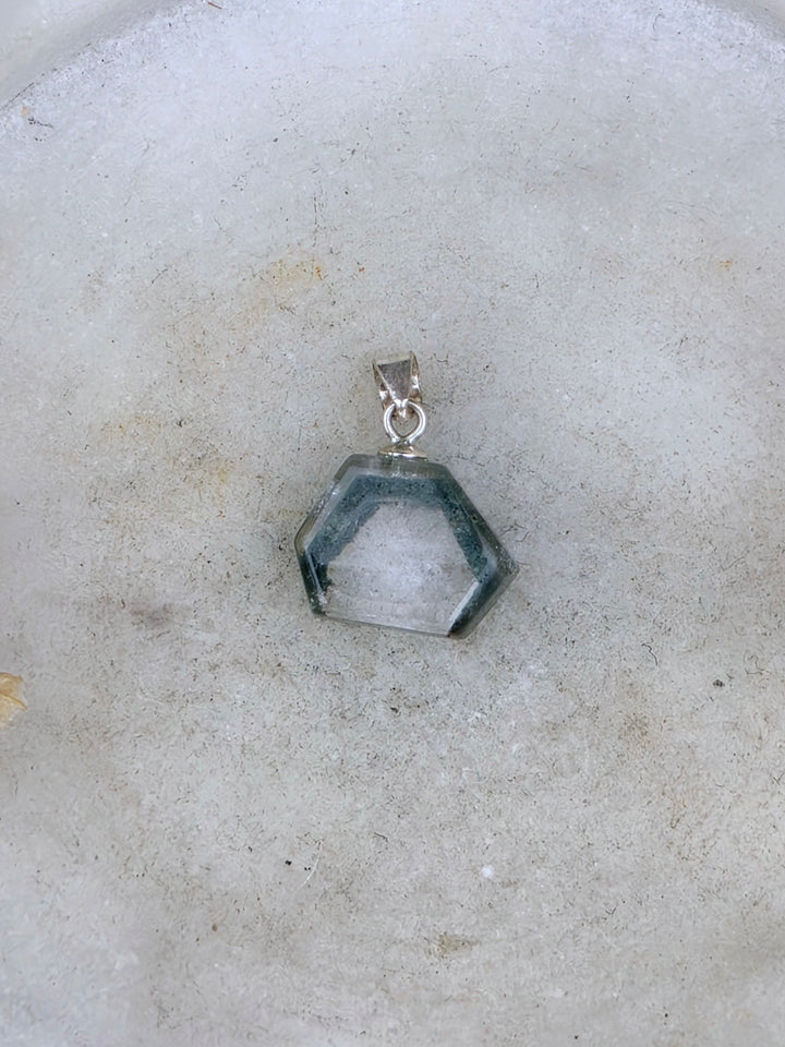 Garden (Lodolite) Phantom Silver Pendant