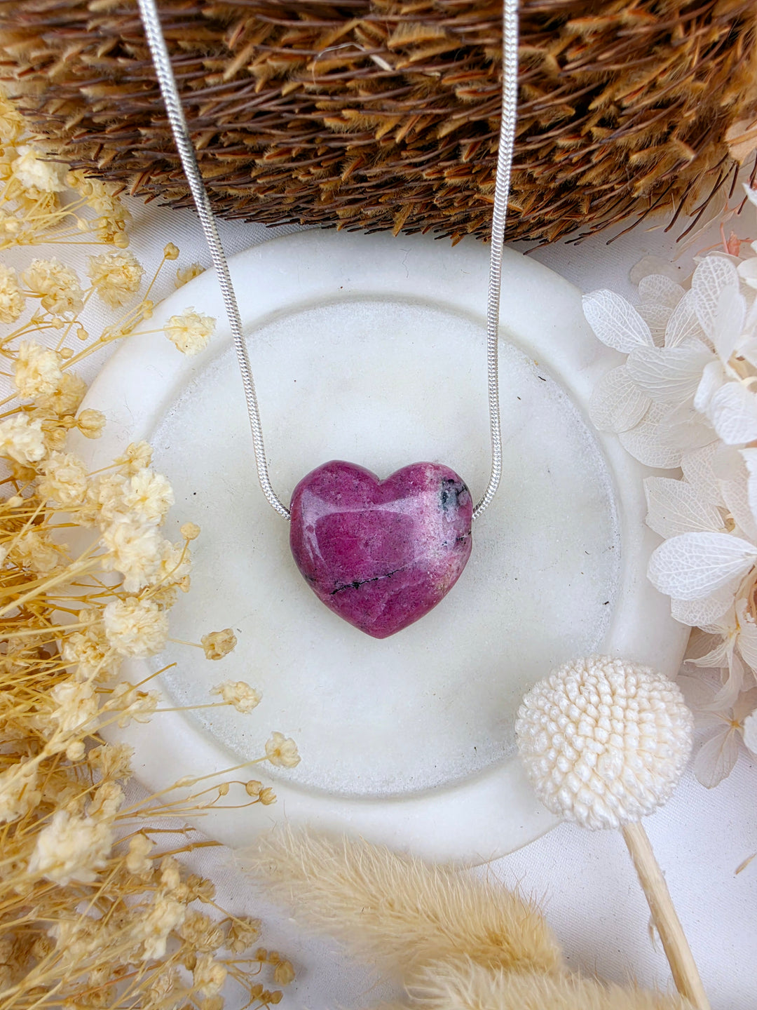 Rhodonite Heart Pendant - Free To Heal