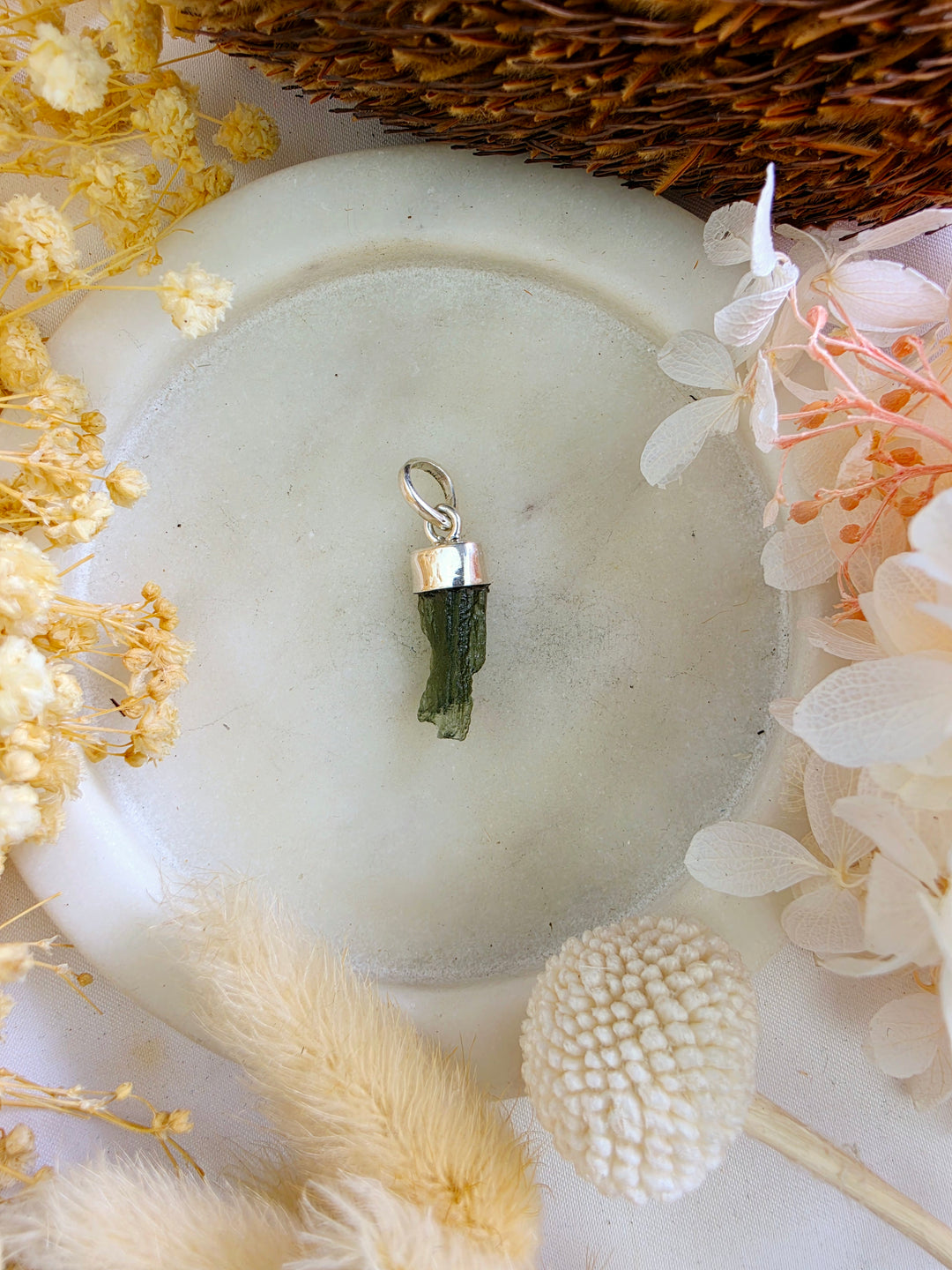 Moldavite Silver Pendant — Manifest & Transform
