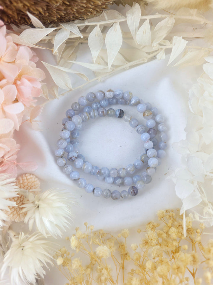 Blue Lace Agate Bracelet - 6mm