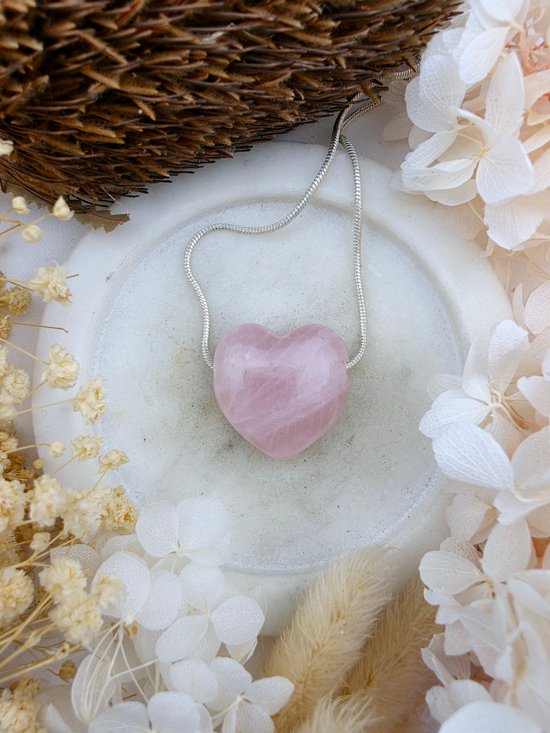 Rose Quartz Heart Necklace
