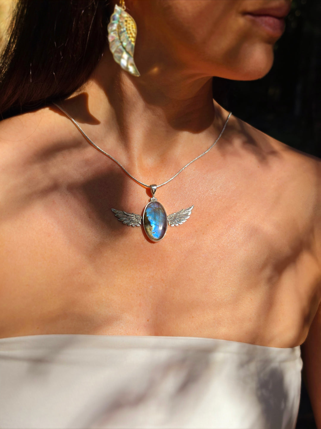 Labradorite Anahata Silver Pendant