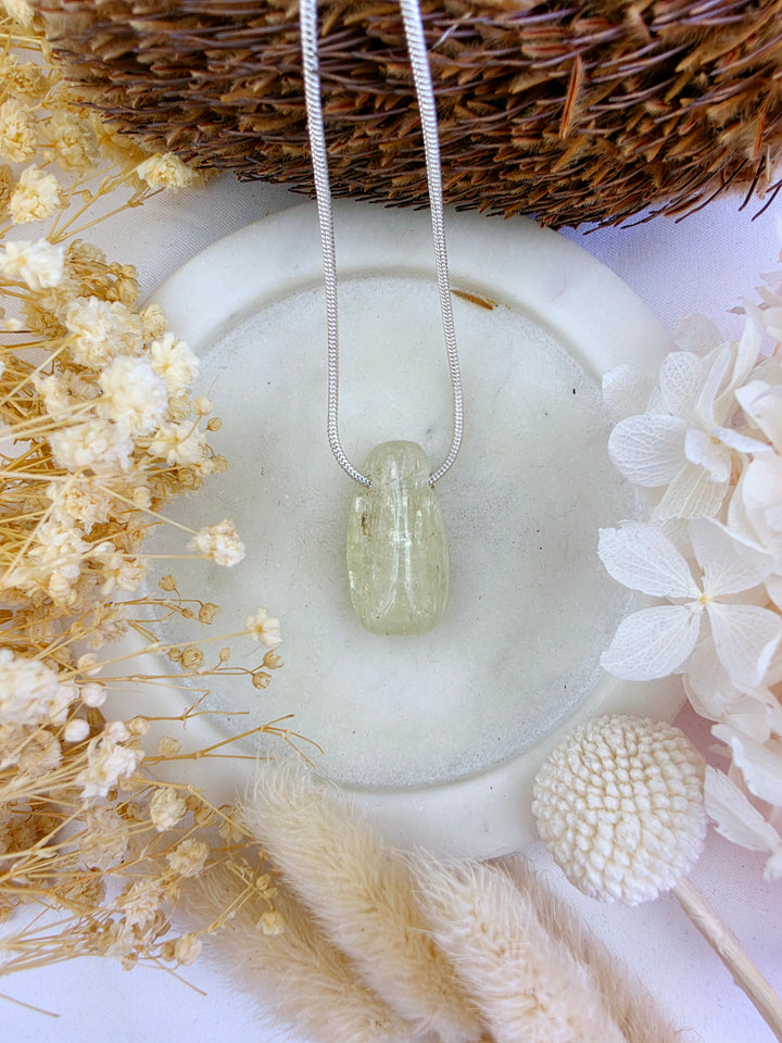 Green Kunzite (Hiddenite) Pendant