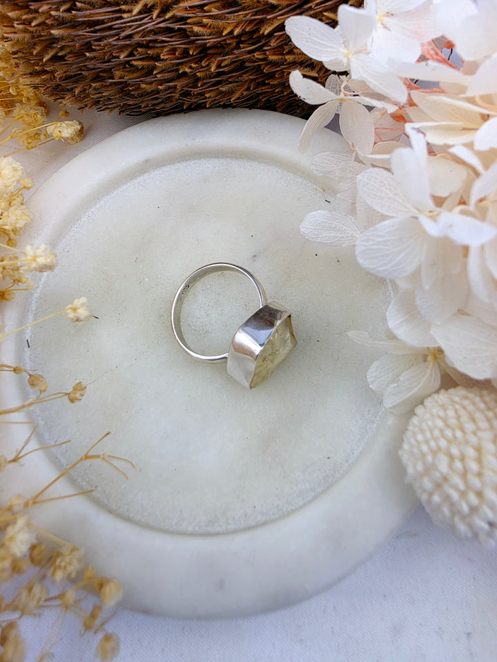Libyan Desert Glass Silver Ring — Written in the Stars