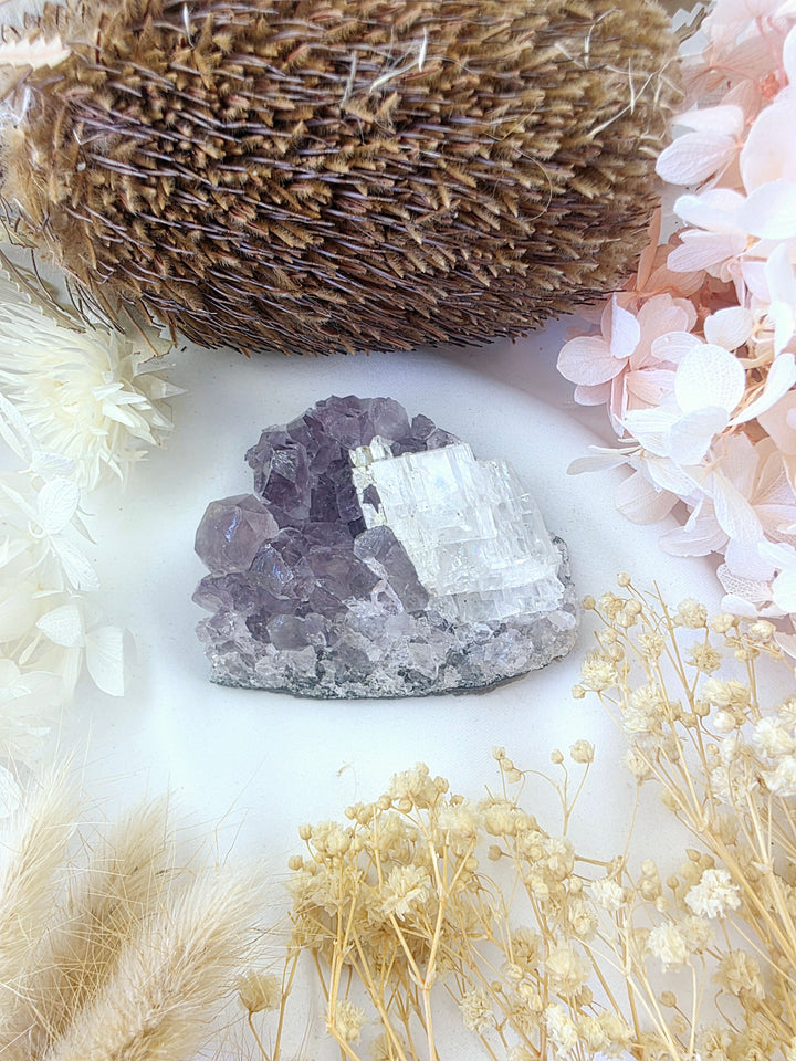Amethyst with Calcite Cluster