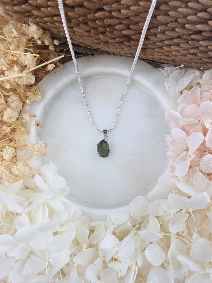 Green & Blue Tourmaline Silver Pendant — Flow & Flourish