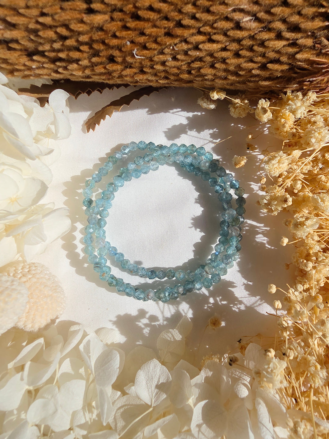 Blue Green Apatite Faceted Bracelet - 4mm