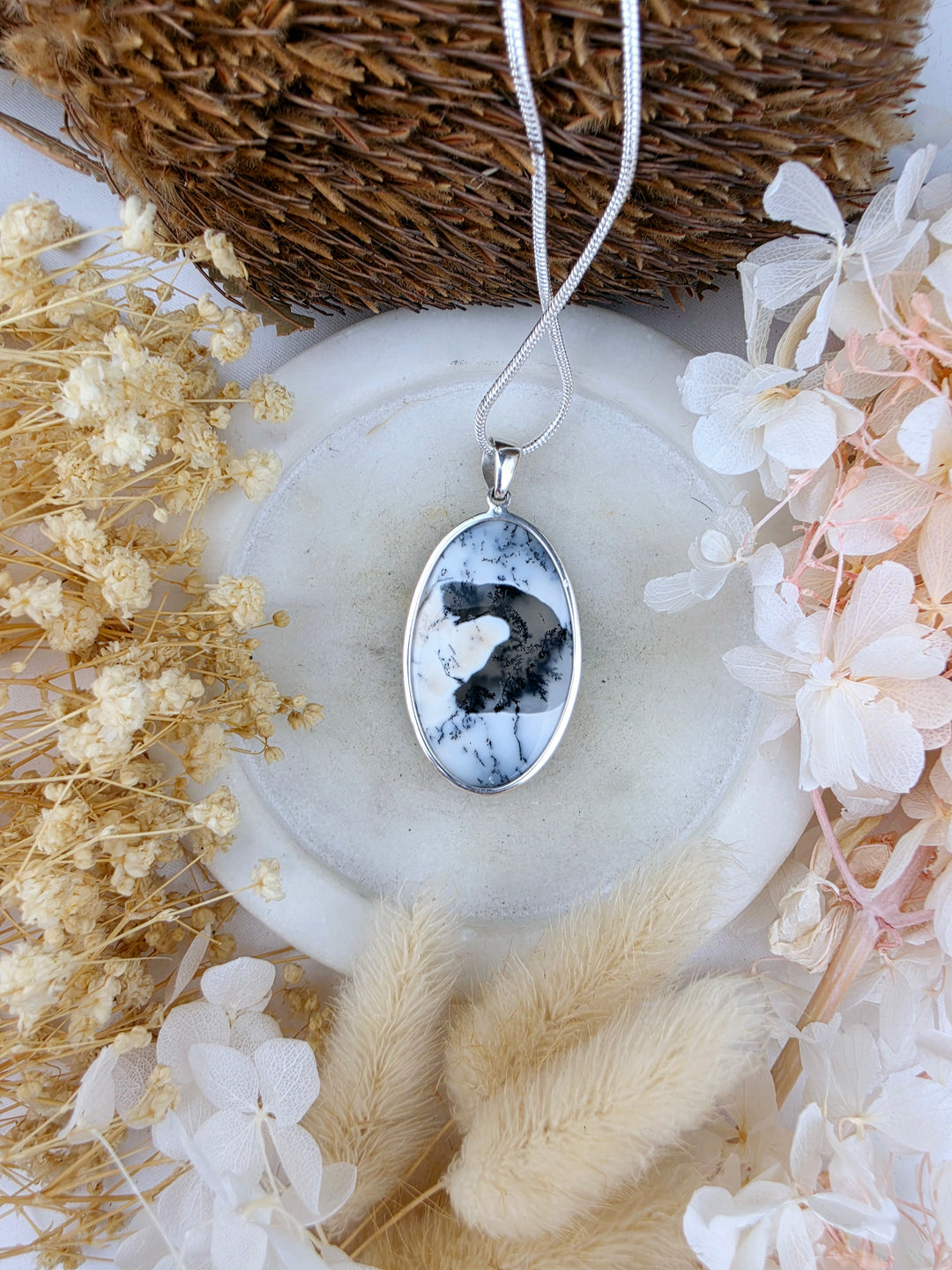 Merlinite Silver Pendant