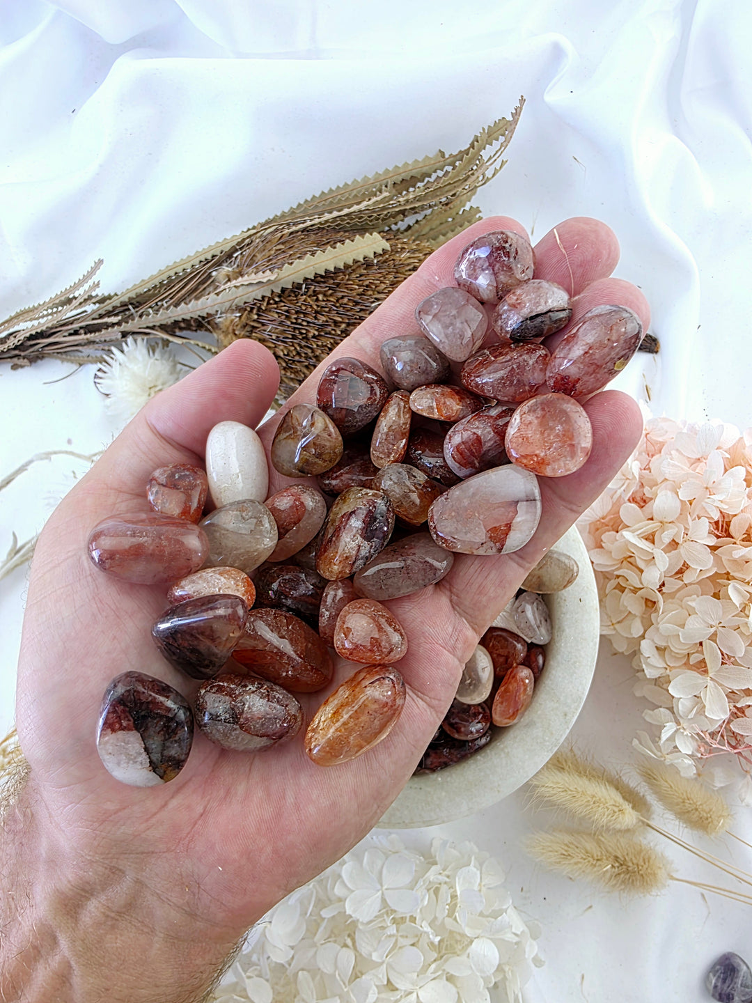 Hematoid Quartz (Fire Quartz) Tumbled Stone