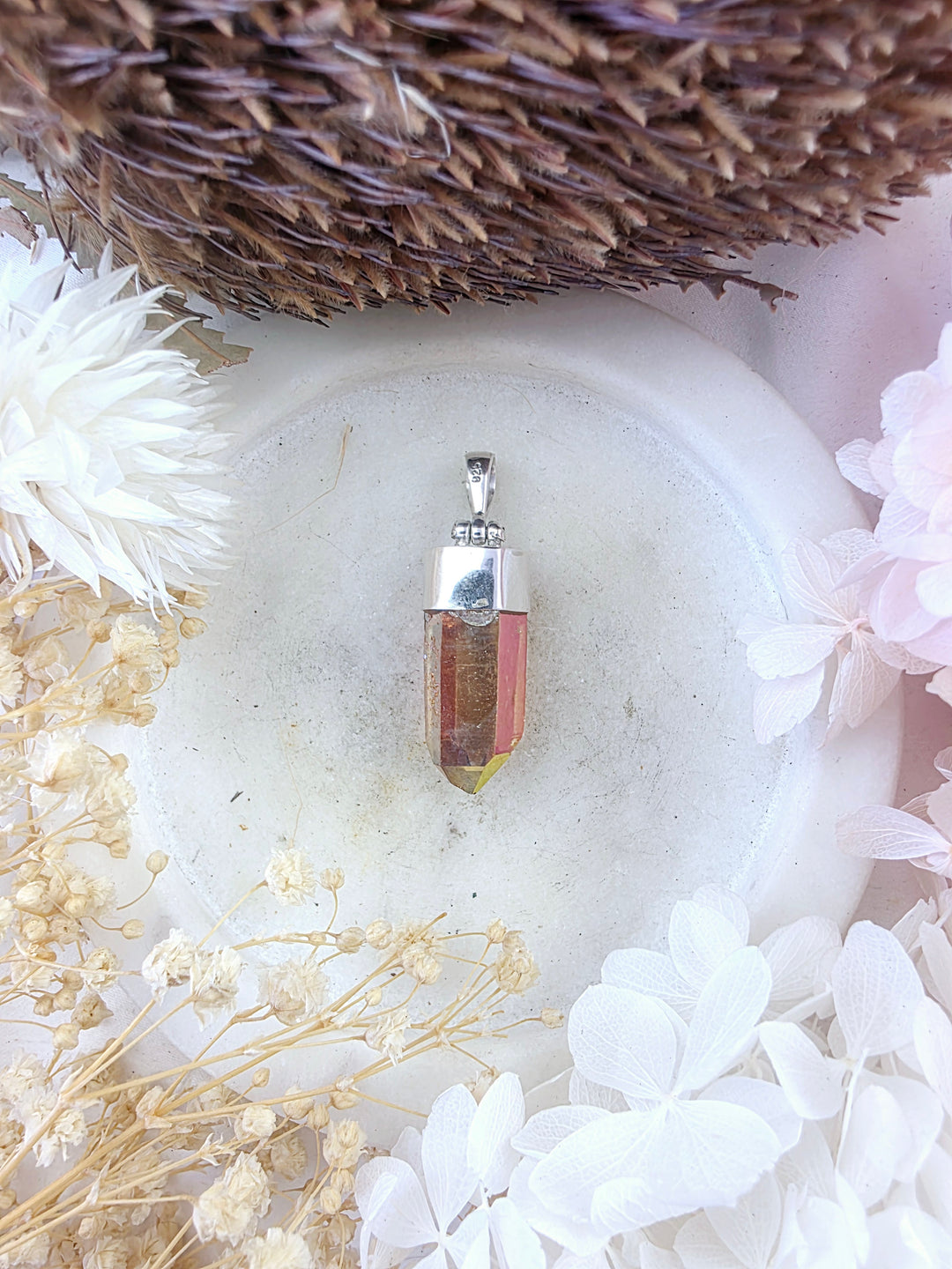 Sunset Aura Silver Pendant
