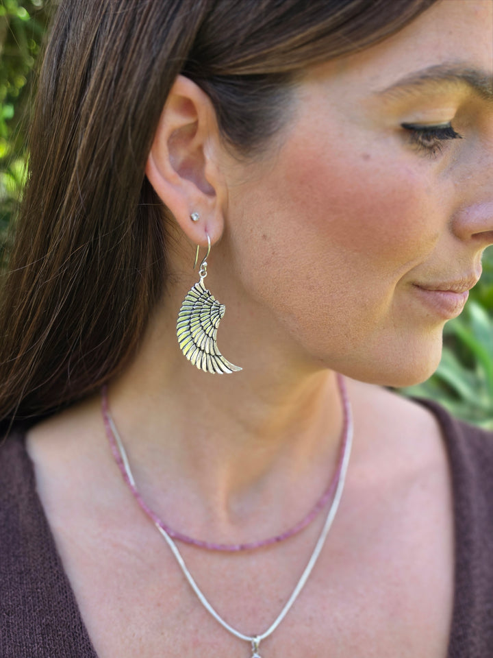 Divine Goddess Wing Silver Earrings — Rise