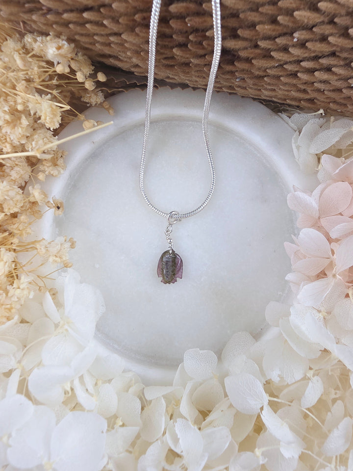 Watermelon Tourmaline Fish Silver Pendant/Charm — Flow & Flourish