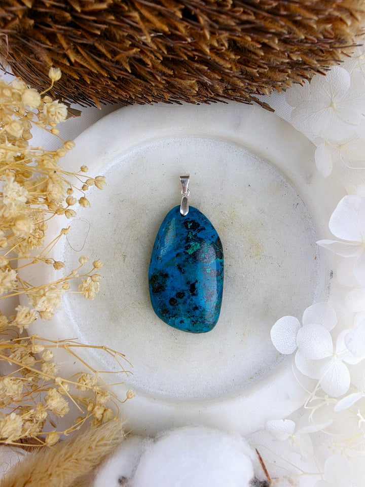 Chrysocolla Silver Pendant