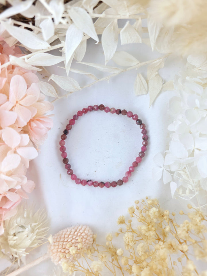 Pink Tourmaline Faceted Bracelet - 4mm #2
