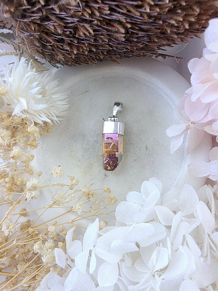 Sunset Aura Silver Pendant