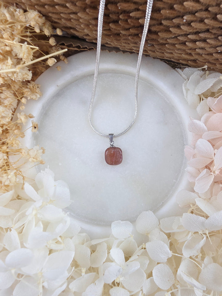 Pink & Orange Tourmaline Silver Pendant — Flow & Flourish