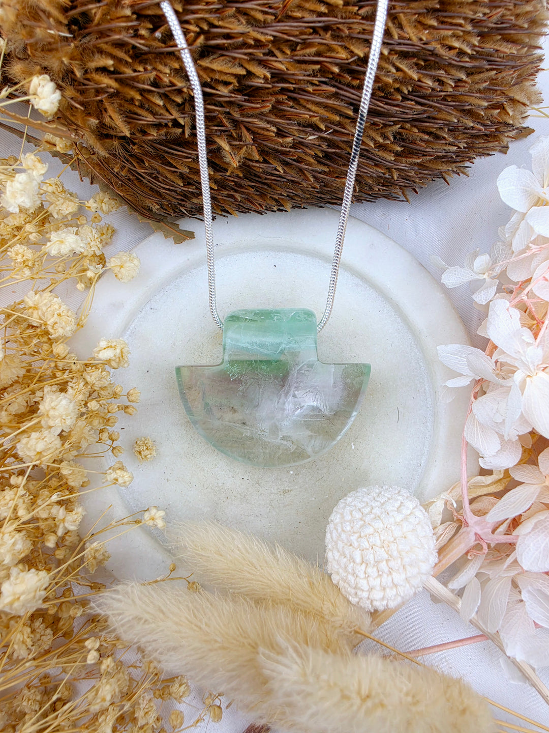 Rainbow Fluorite Temple Pendant