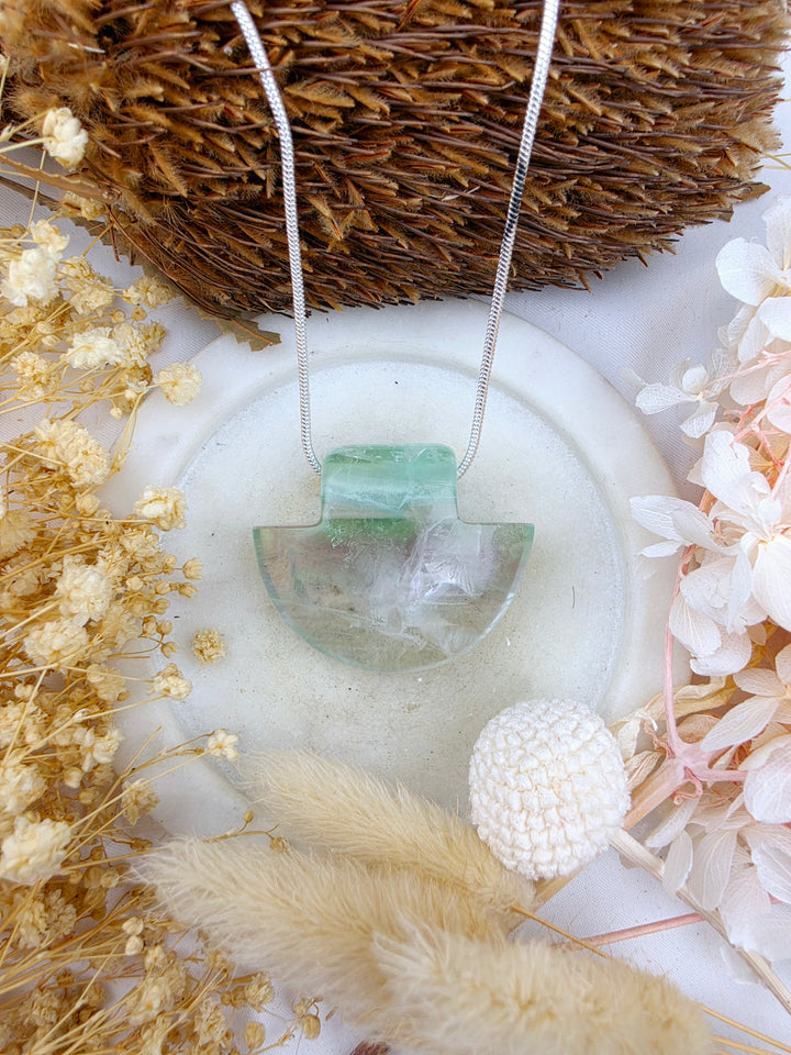 Rainbow Fluorite Temple Pendant