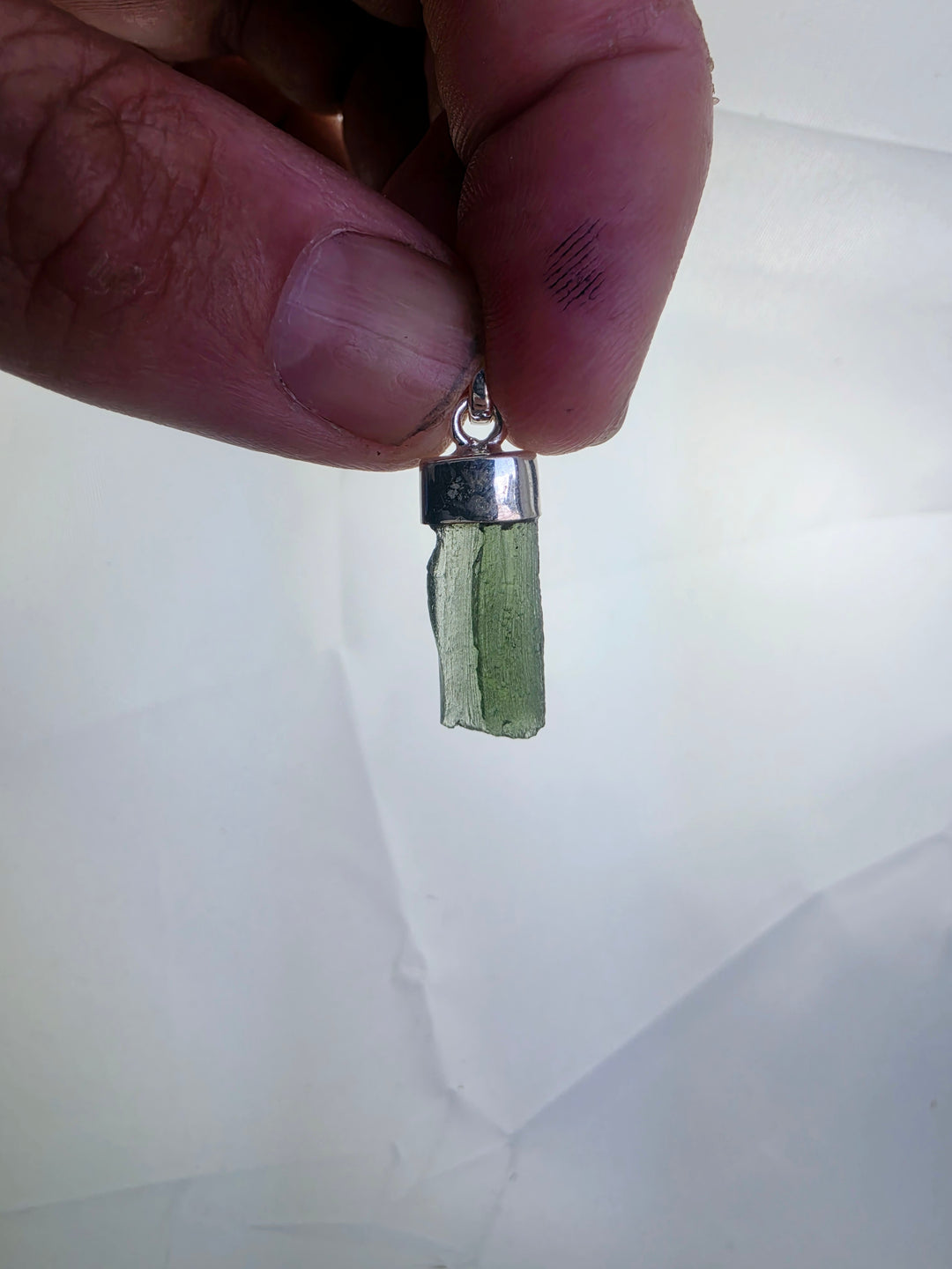 Moldavite Silver Pendant