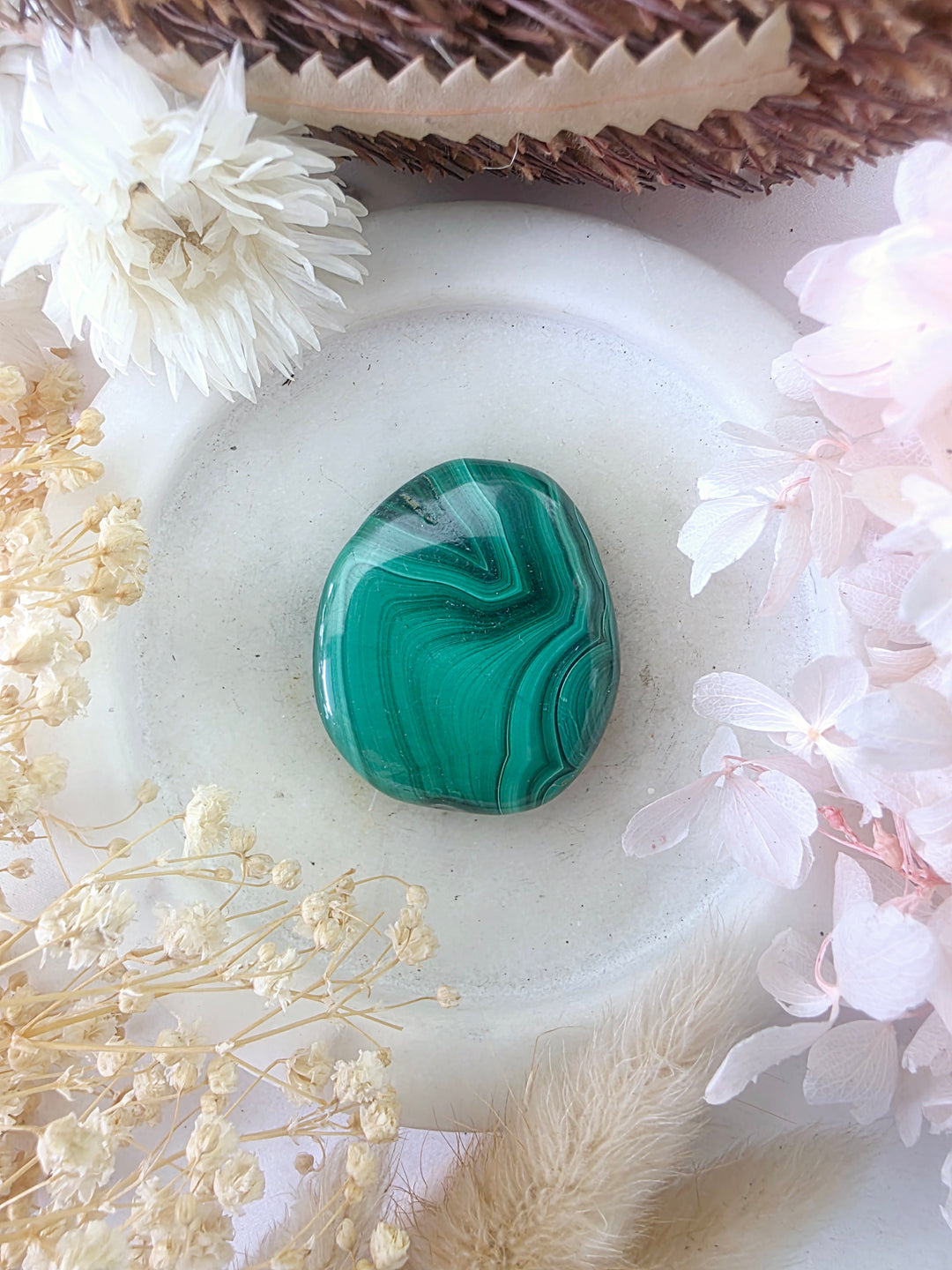 Malachite Flat Stone