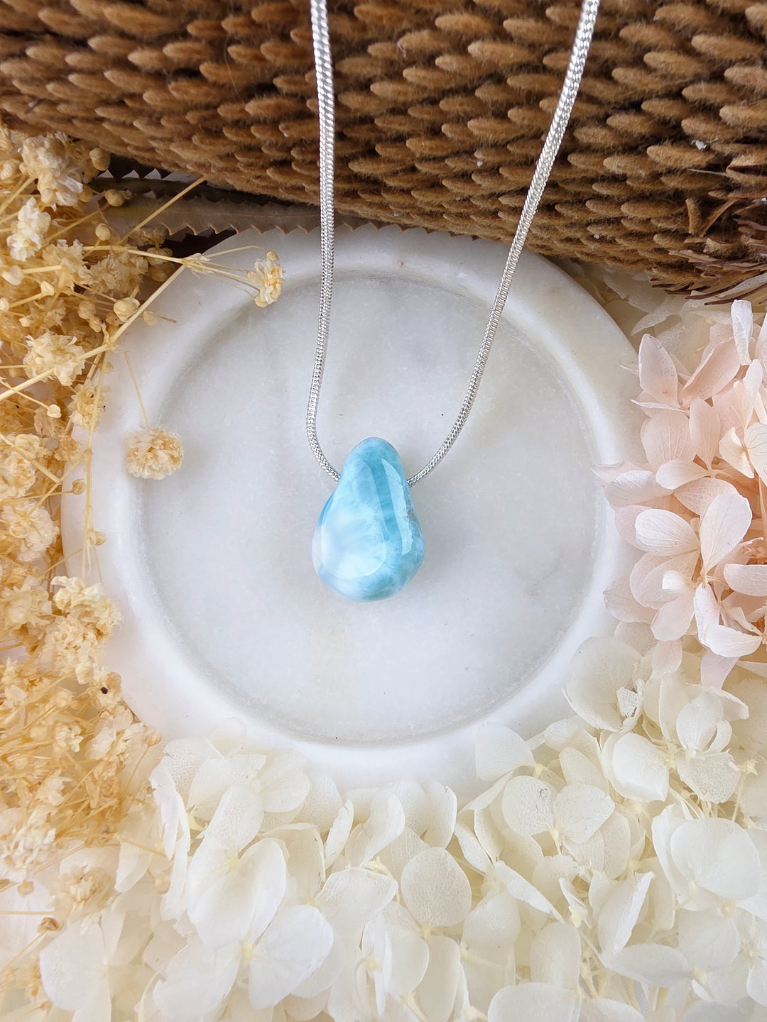 Larimar Tumbled Pendant - Calm Waters