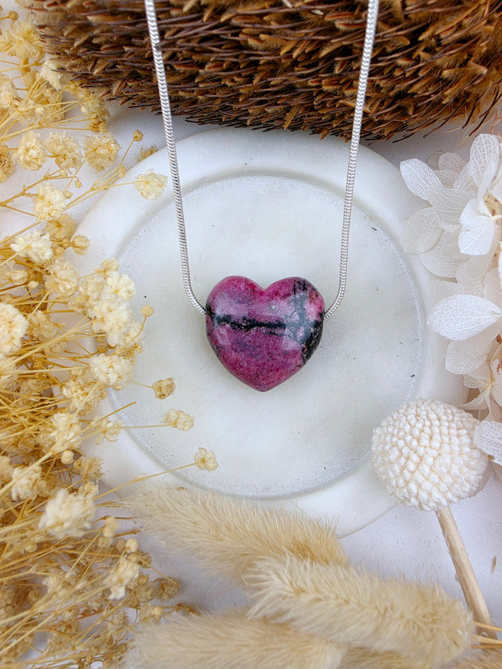 Rhodonite Heart Pendant - Free To Heal