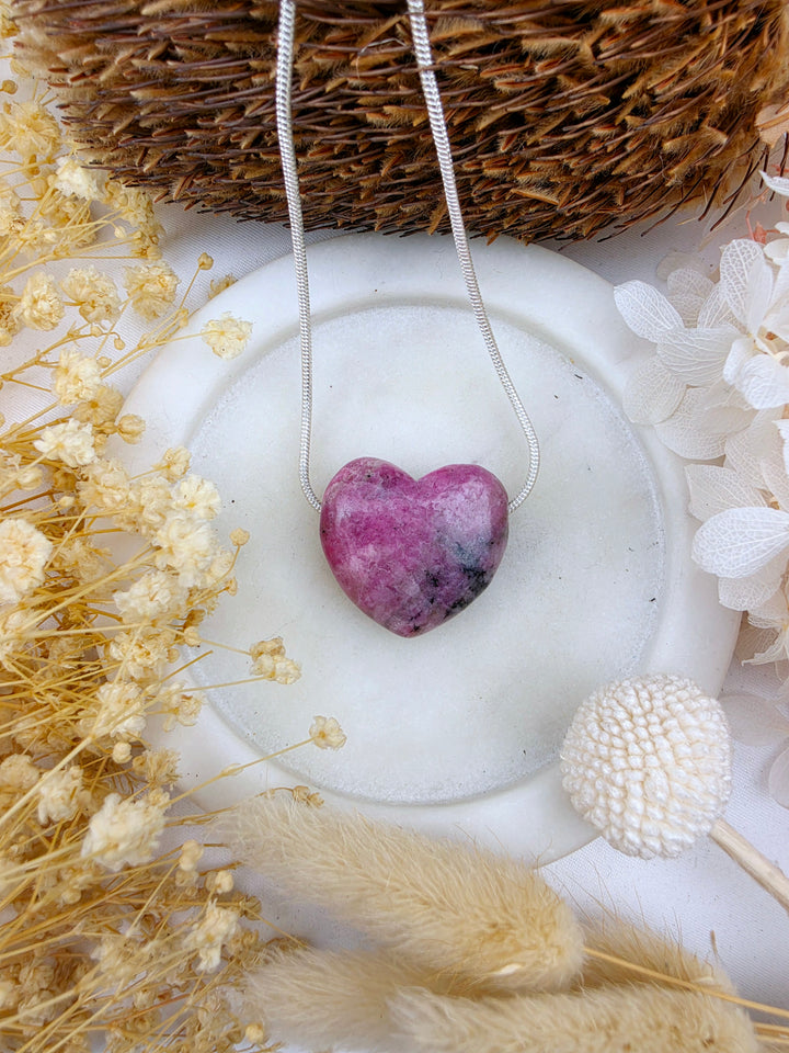 Rhodonite Heart Pendant - Free To Heal