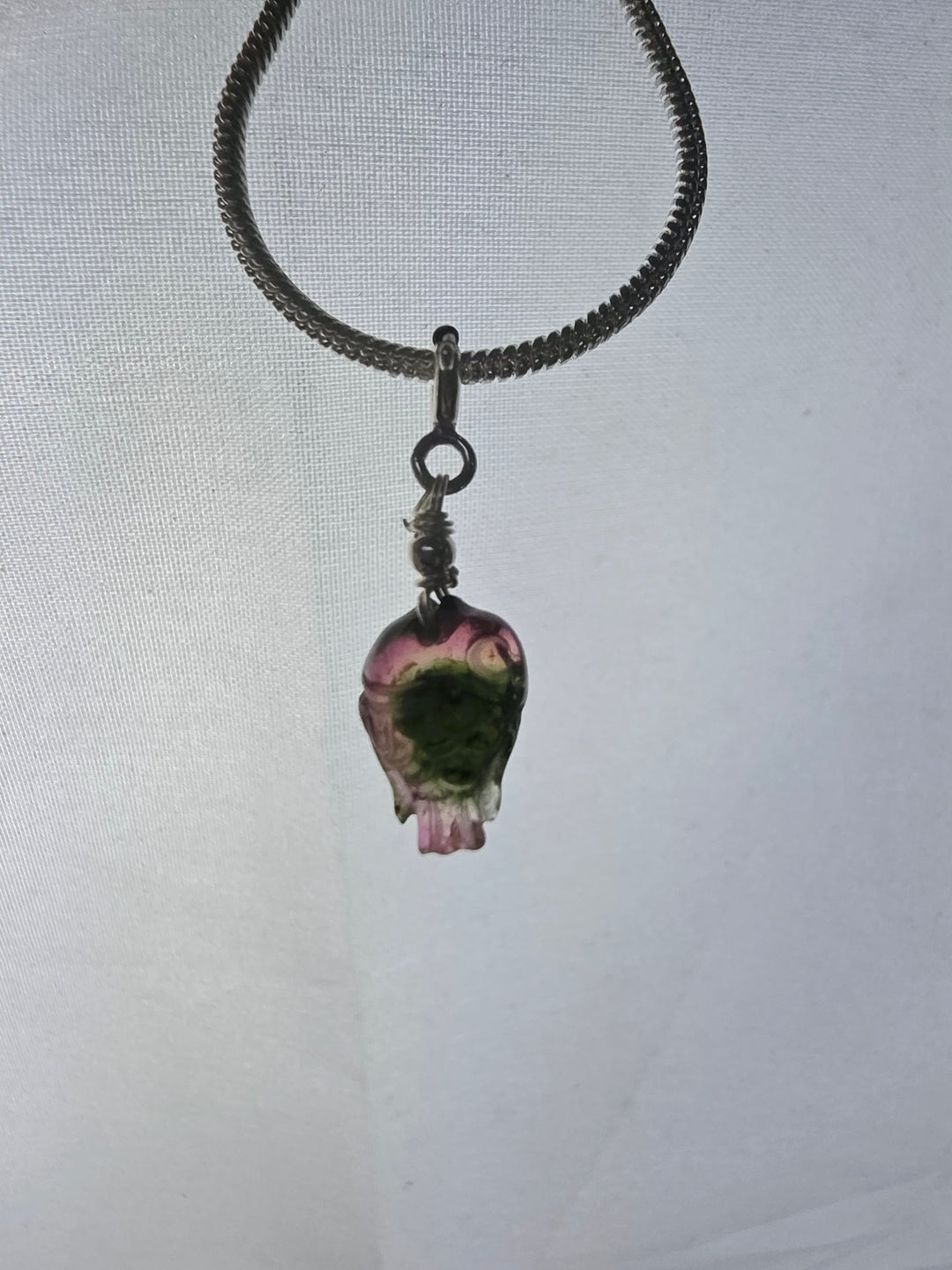 Watermelon Tourmaline Fish Silver Pendant/Charm — Flow & Flourish