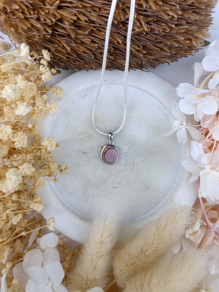 Watermelon Tourmaline Silver Pendant