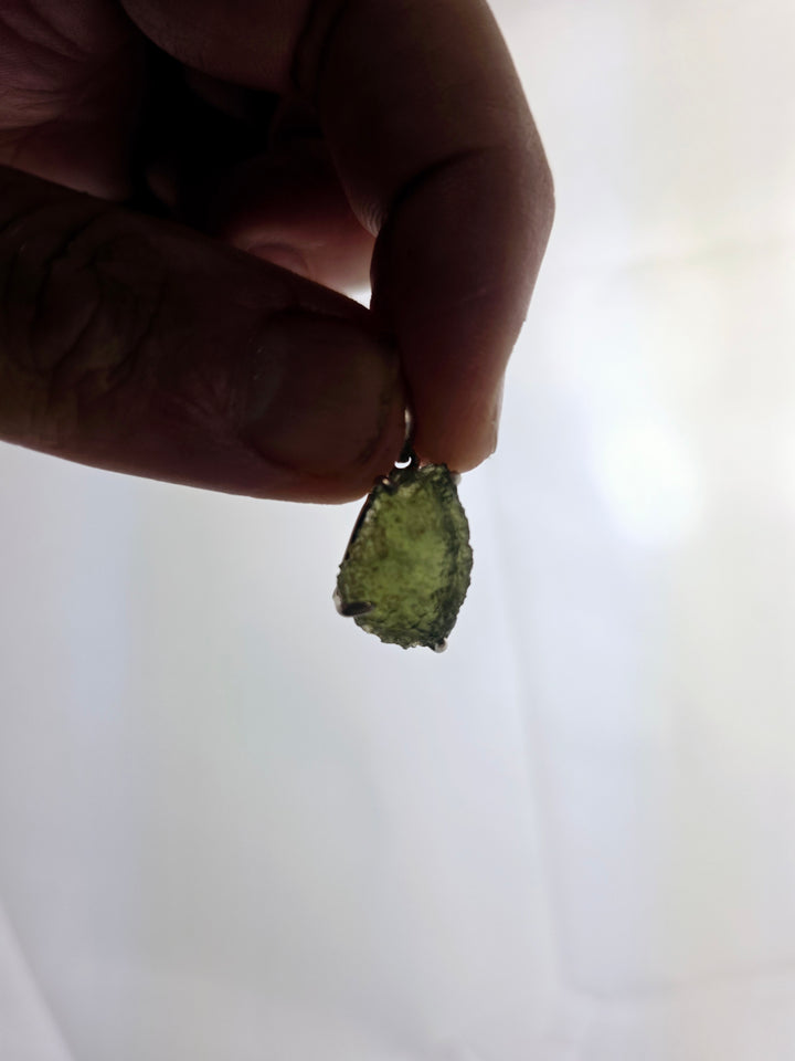 Moldavite Silver Pendant