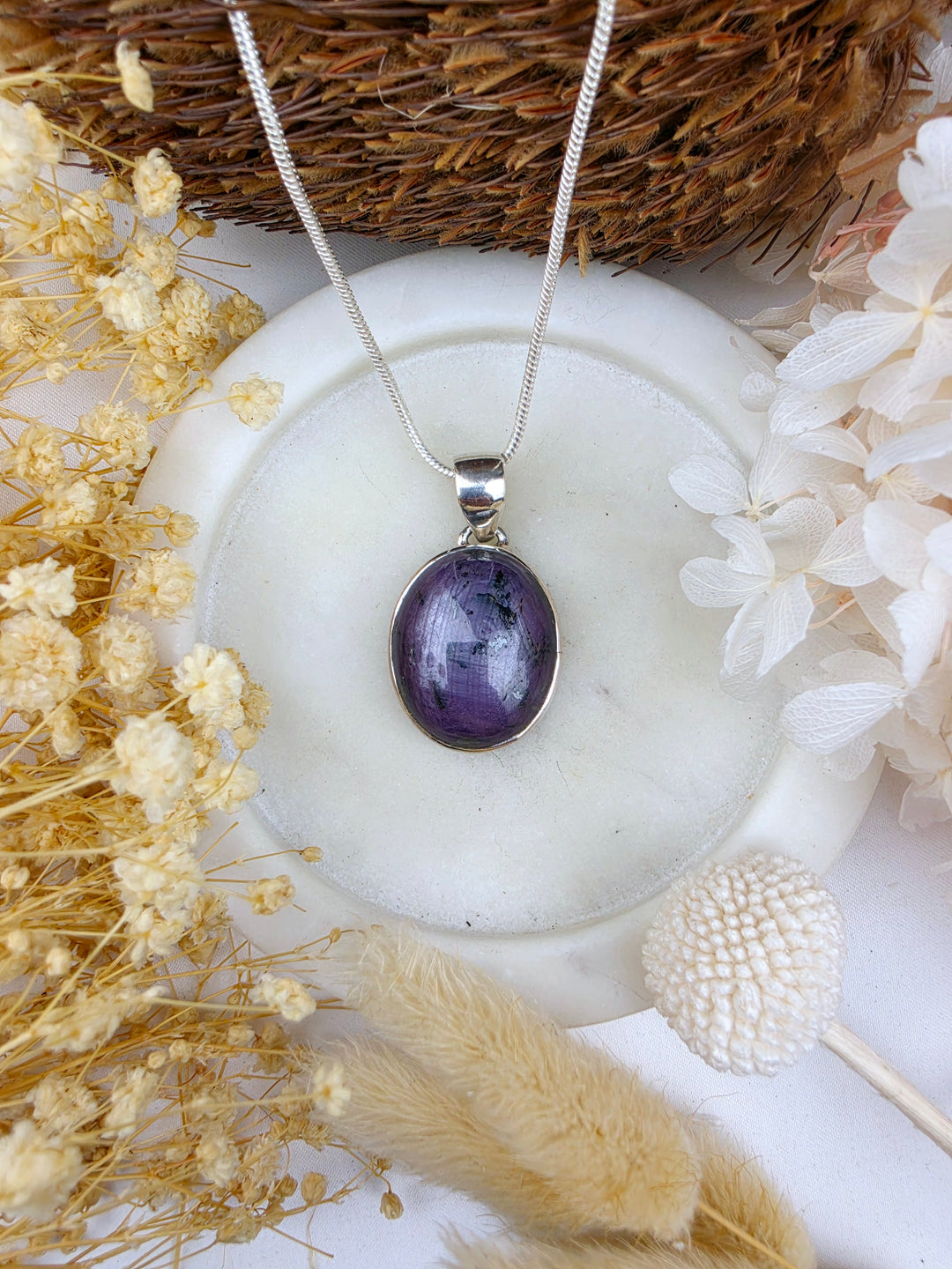 Star Ruby Silver Pendant - Your Fire, Rekindled