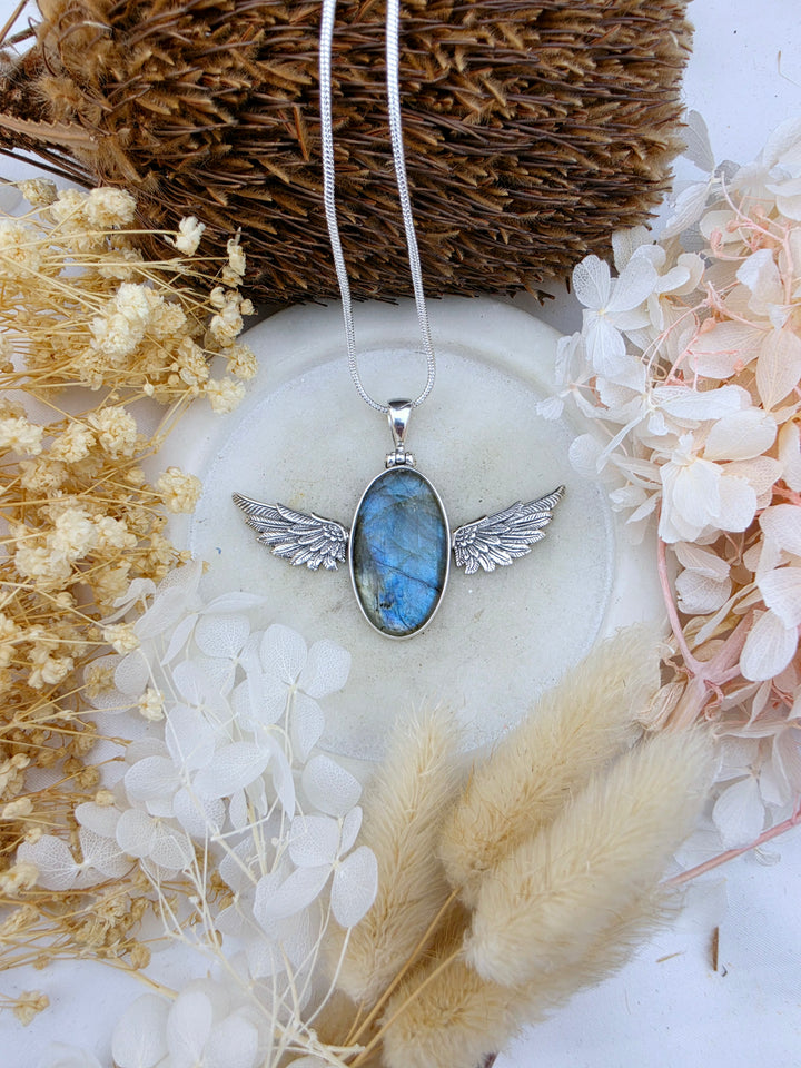 Labradorite Anahata Silver Pendant