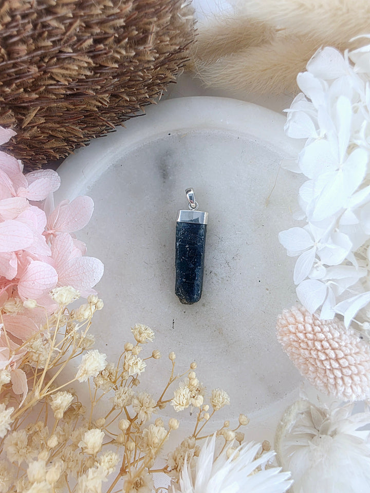 Blue Kyanite Silver Pendant