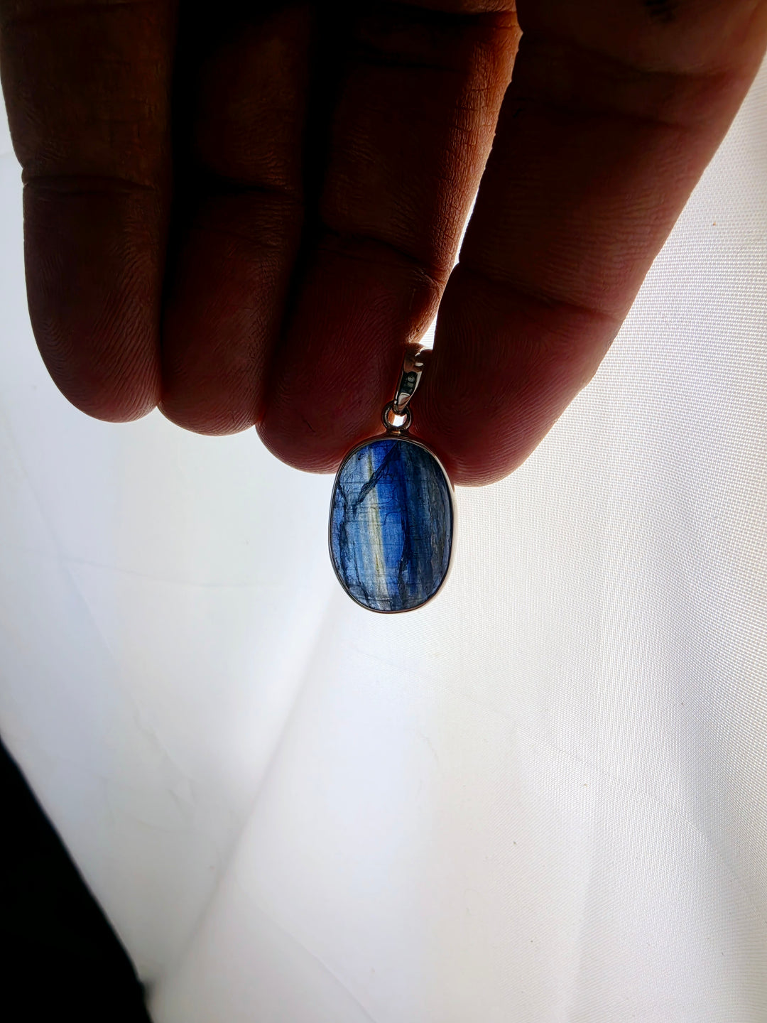 Blue Kyanite Silver Pendant