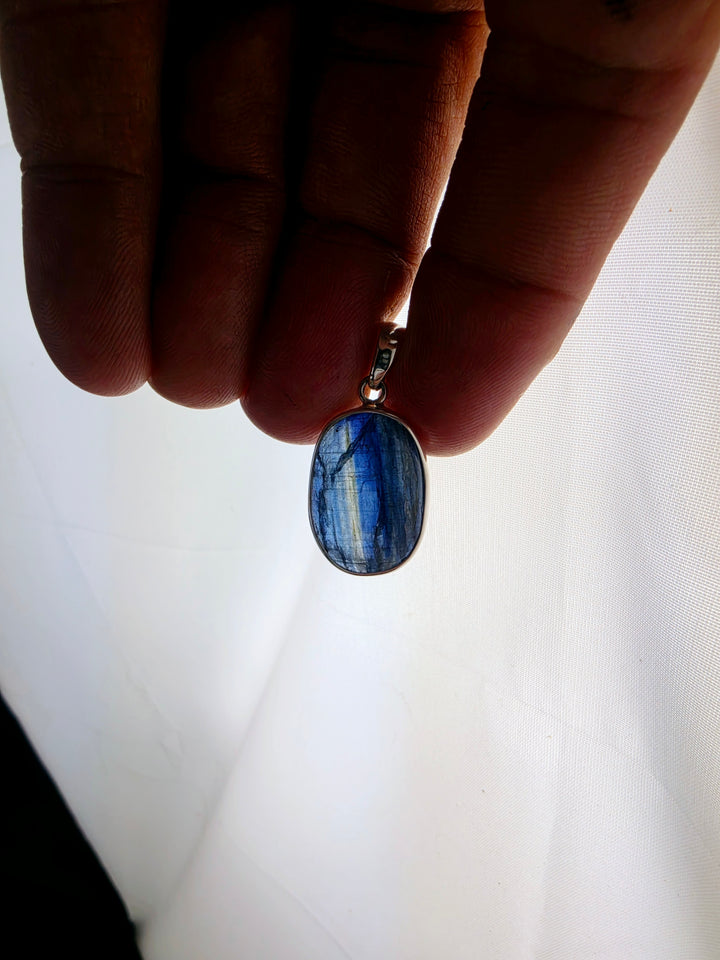 Blue Kyanite Silver Pendant