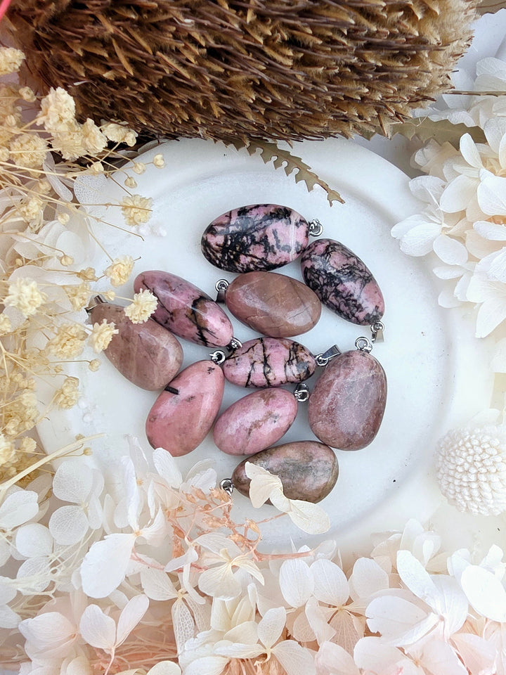 Rhodonite Tumbled Pendant