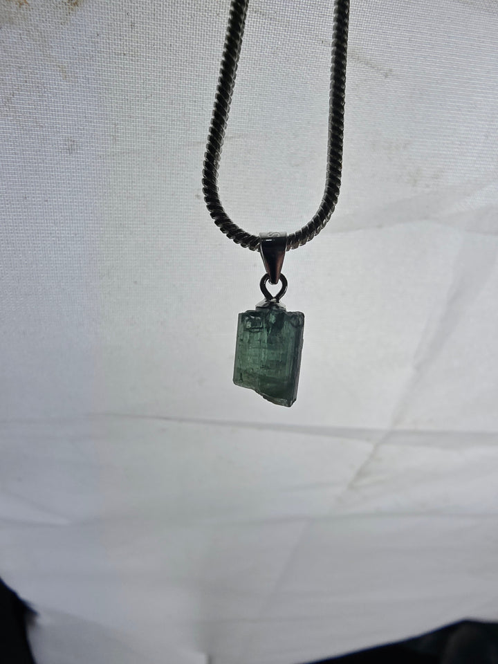 Green & Blue Tourmaline Silver Pendant — Flow & Flourish