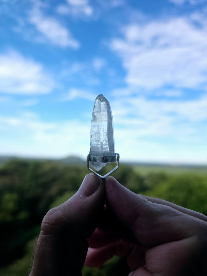 Lemurian Quartz Silver Pendant