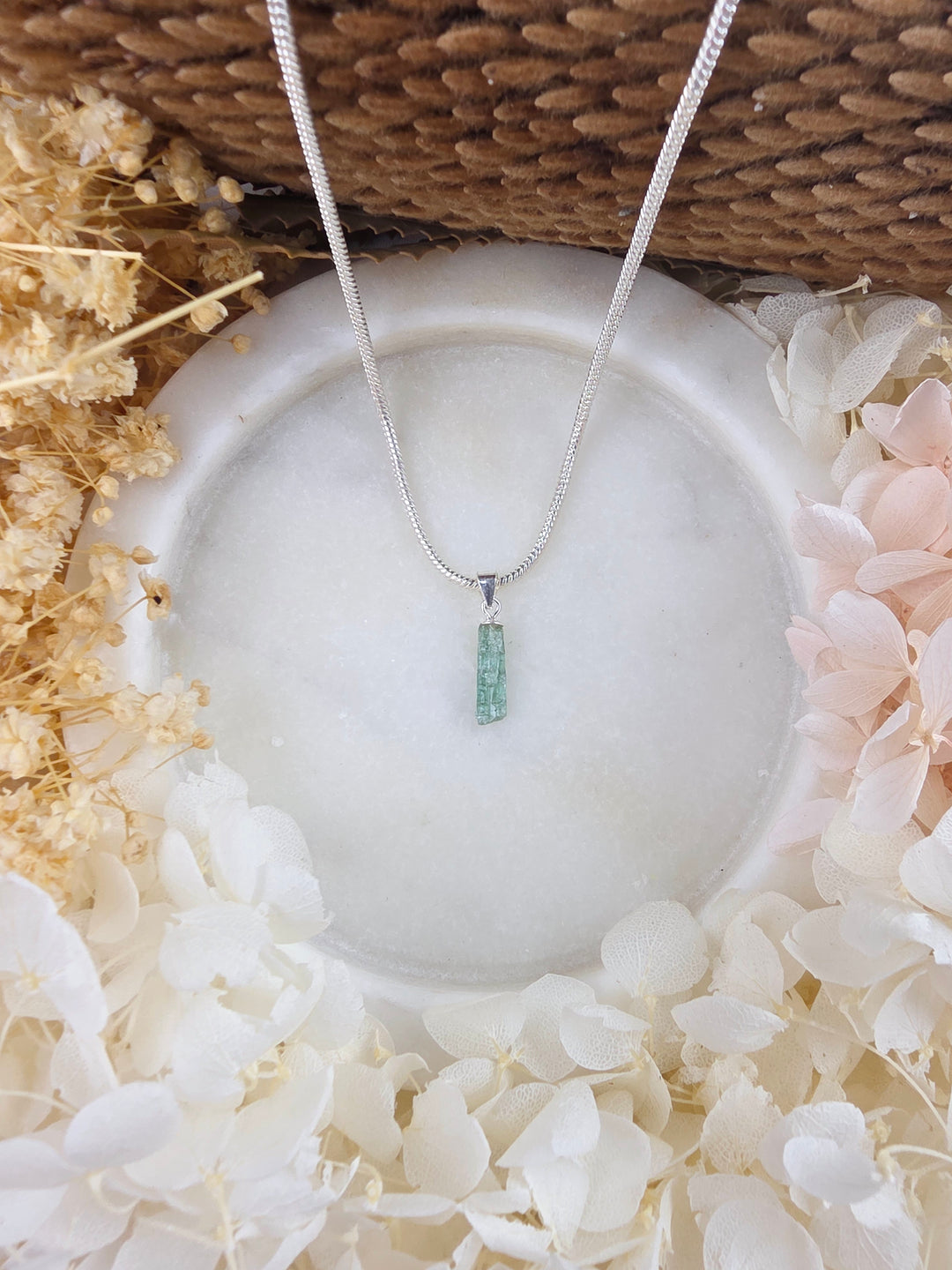 Green & Blue Tourmaline Silver Pendant — Flow & Flourish