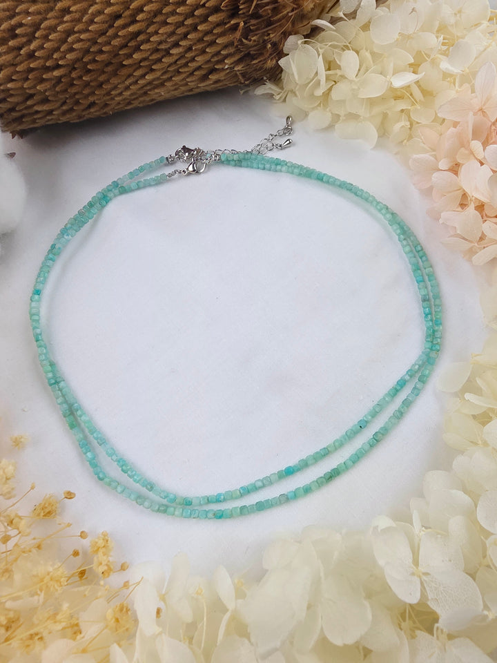 Amazonite Faceted Silver Necklace — Enough As You Are